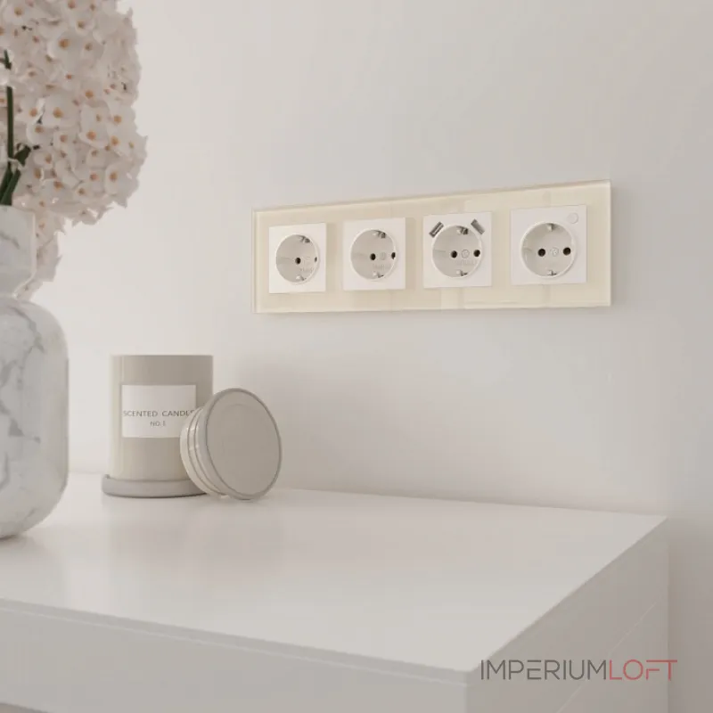 Рамка на 4 поста Werkel Favorit молочный W0041141