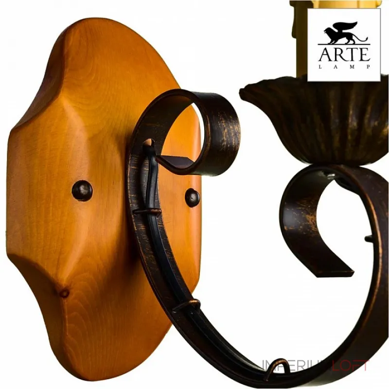 Бра Arte Lamp Taverna A9520AP-1BR Цвет арматуры коричневый Цвет плафонов прозрачный