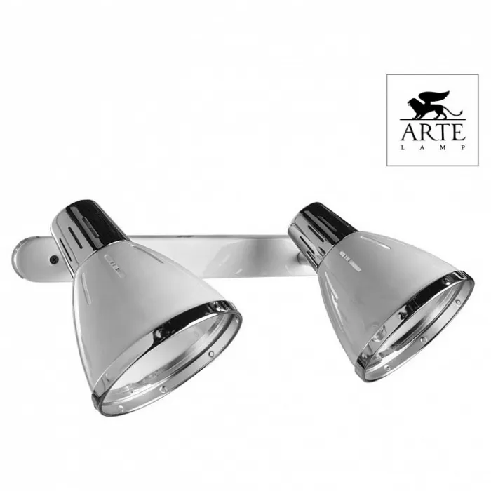 Спот Arte Lamp Marted A2215AP-2WH Цвет арматуры хром Цвет плафонов белый от ImperiumLoft