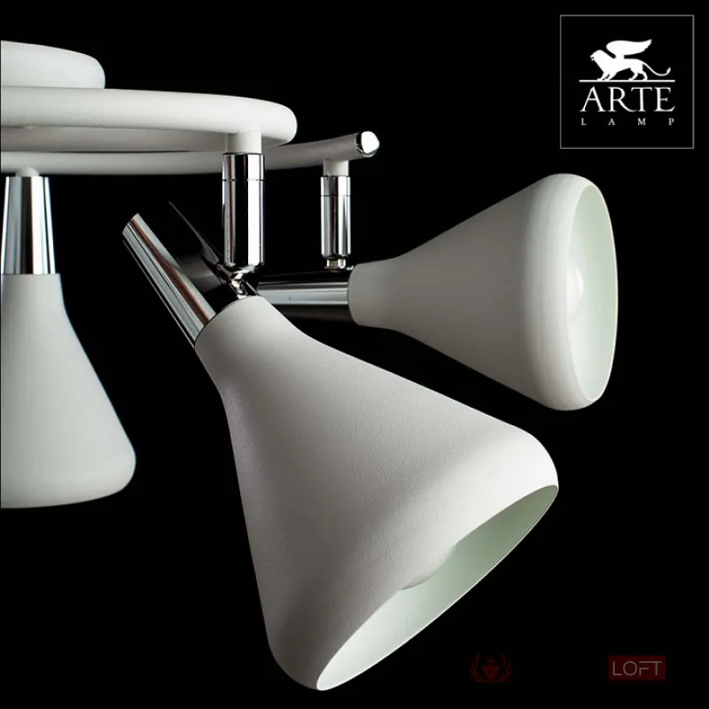 Спот Arte Lamp Ciclone A9155PL-5WH Цвет арматуры хром Цвет плафонов белый от ImperiumLoft