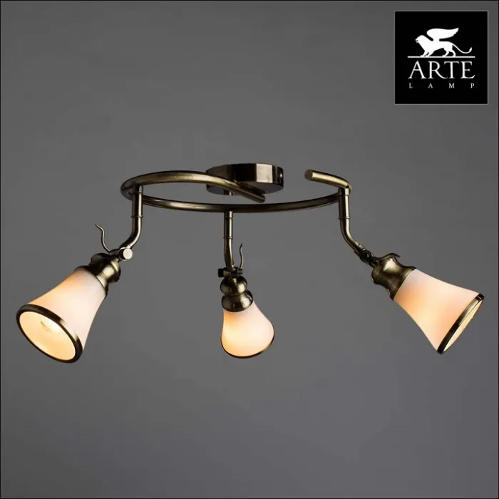 Спот Arte Lamp Vento A9231PL-3AB Цвет арматуры бронза Цвет плафонов белый от ImperiumLoft