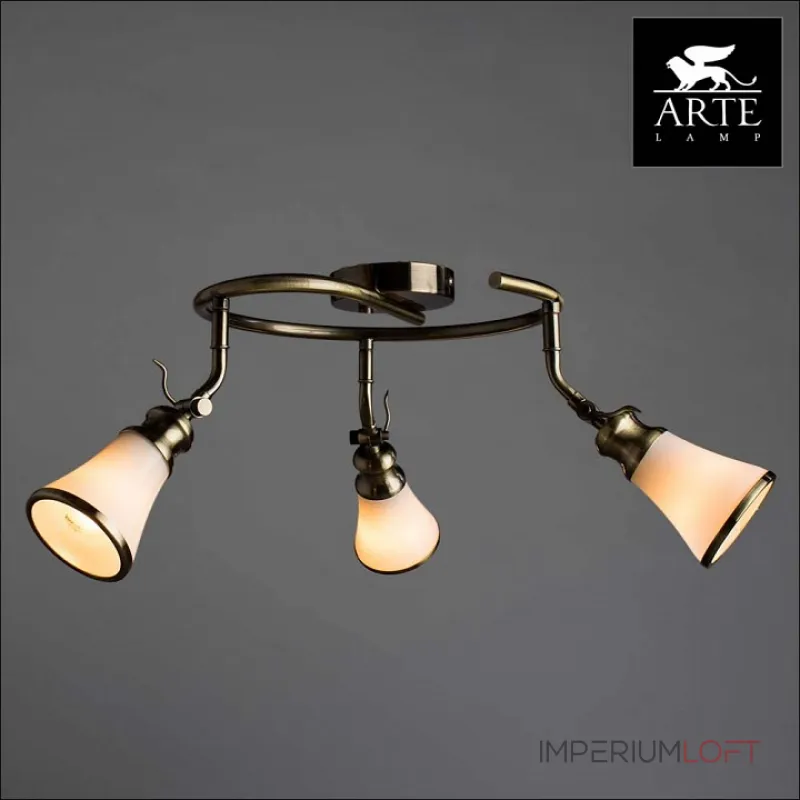 Спот Arte Lamp Vento A9231PL-3AB Цвет арматуры бронза Цвет плафонов белый