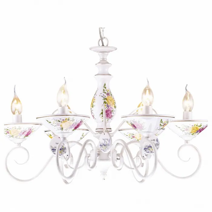 Подвесная люстра Arte Lamp Fiorato A2061LM-6WG Цвет арматуры золото Цвет плафонов белый от ImperiumLoft