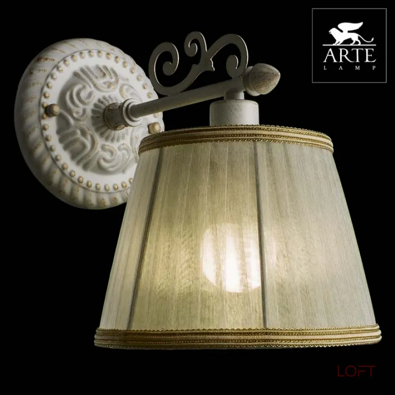 Бра Arte Lamp Jess A9513AP-1WG Цвет арматуры золото Цвет плафонов белый