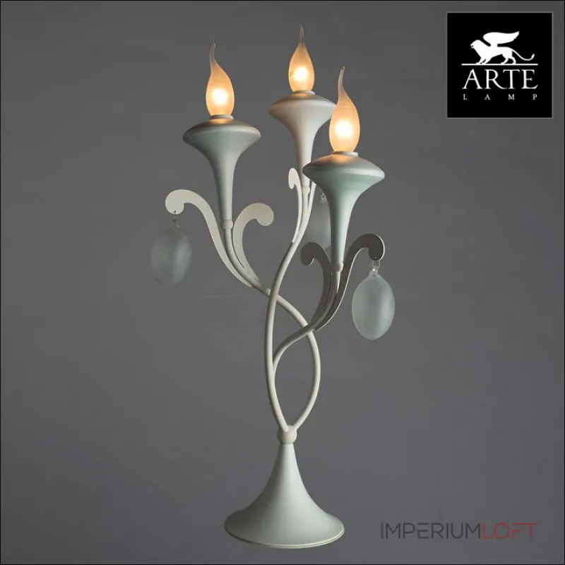 Настольная лампа декоративная Arte Lamp Montmartre A3239LT-3WH Цвет арматуры белый Цвет плафонов белый от ImperiumLoft Настольная лампа декоративная Arte Lamp Montmartre A3239LT-3WH Цвет арматуры белый Цвет плафонов белый от ImperiumLoft