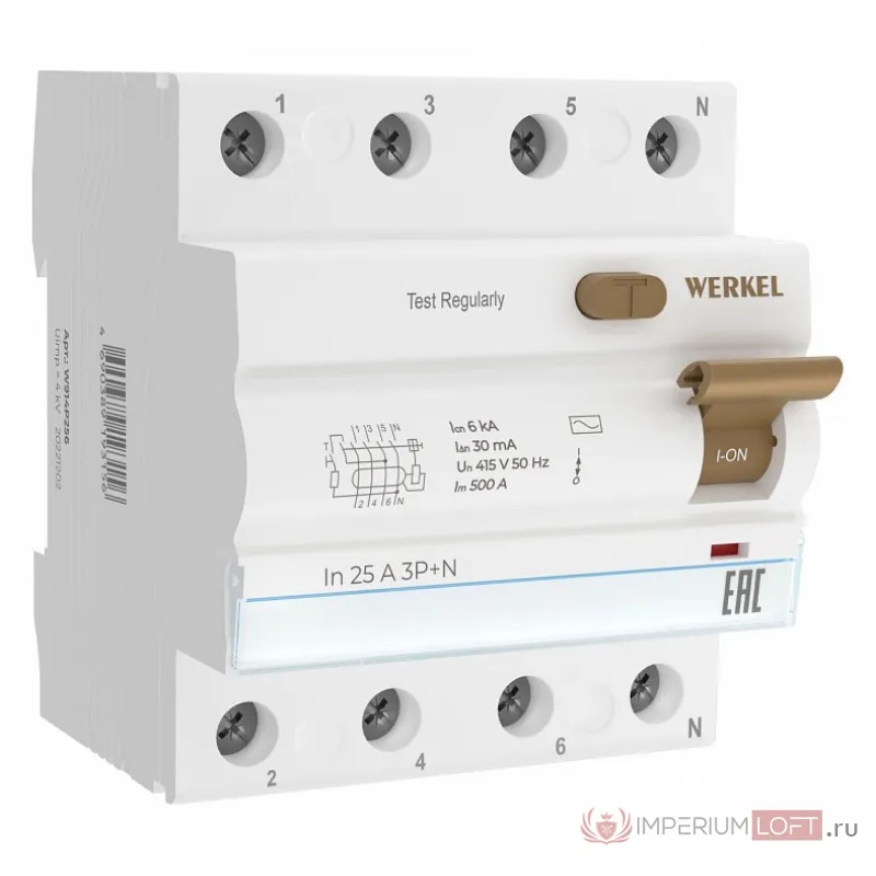 Устройство защитного отключения 3P Werkel Устройства защитного отключения W914P256 от ImperiumLoft