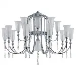 Подвесная люстра Newport 4800 4810+5/C chrome Цвет арматуры латунь Цвет плафонов белый от ImperiumLoft
