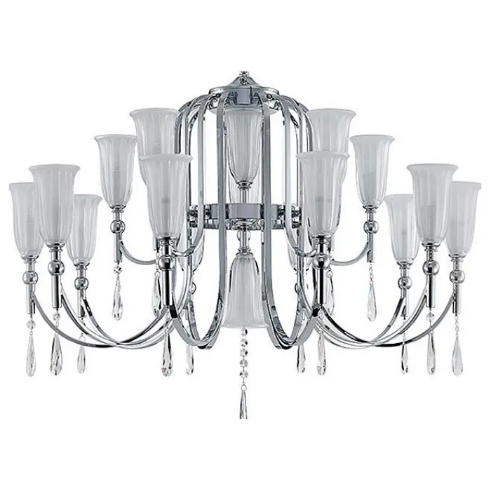 Подвесная люстра Newport 4800 4810+5/C chrome Цвет арматуры латунь Цвет плафонов белый от ImperiumLoft