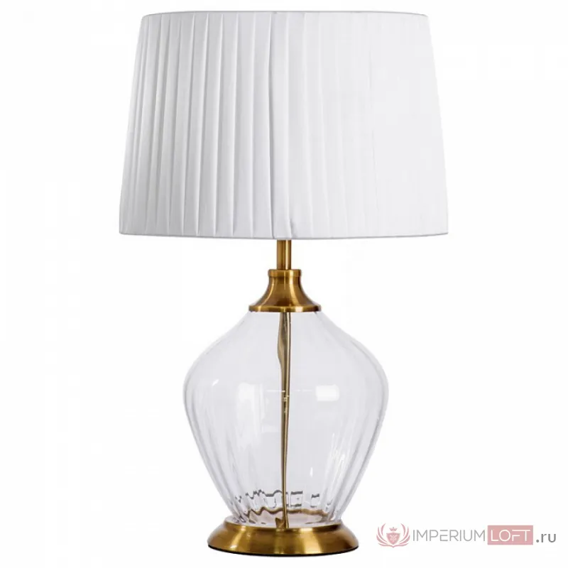 Настольная лампа декоративная Arte Lamp Baymont A5059LT-1PB Цвет плафонов белый Цвет арматуры медь от ImperiumLoft