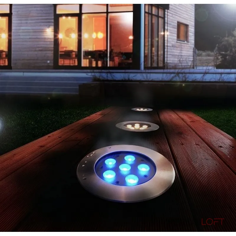 Встраиваемый в дорогу светильник Deko-Light Flat I RGB 100116 Цвет арматуры серебро Цвет плафонов прозрачный от ImperiumLoft