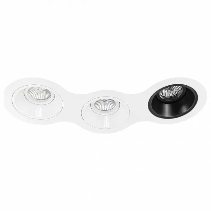 Встраиваемый светильник Lightstar Domino D696060607 цвет арматуры черно-белый от ImperiumLoft