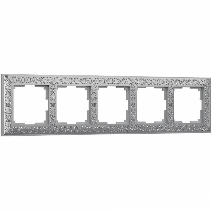 Рамка на 5 постов Werkel WL07-Frame-05 (матовый хром) Цвет арматуры серый Цвет плафонов белый от ImperiumLoft