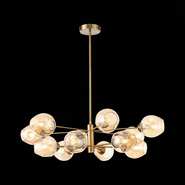Люстра на штанге ST-Luce Fovia SL1500.203.12 Цвет арматуры золото Цвет плафонов янтарный от ImperiumLoft