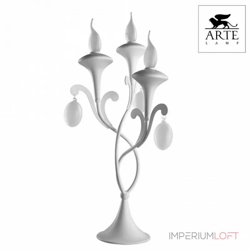Настольная лампа декоративная Arte Lamp Montmartre A3239LT-3WH Цвет арматуры белый Цвет плафонов белый от ImperiumLoft Настольная лампа декоративная Arte Lamp Montmartre A3239LT-3WH Цвет арматуры белый Цвет плафонов белый от ImperiumLoft