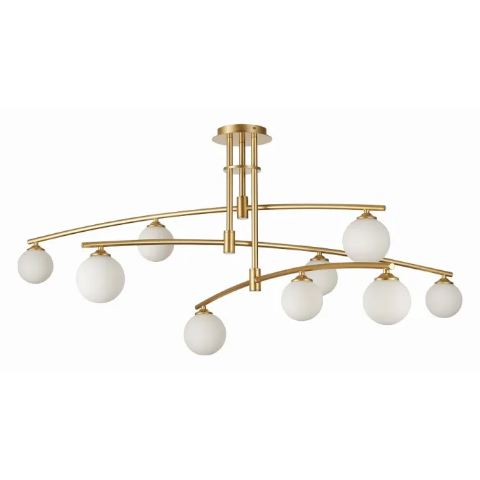 Люстра на штанге ST-Luce Sembrare SL1208.302.09 Цвет плафонов белый Цвет арматуры золото от ImperiumLoft