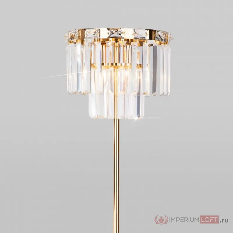 Торшер Eurosvet Elegante 01137/3 золото/прозрачный хрусталь Strotskis от ImperiumLoft