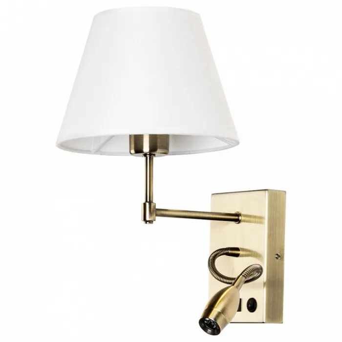 Бра с подсветкой Arte Lamp Elba A2581AP-2AB Цвет плафонов белый Цвет арматуры золото от ImperiumLoft