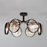 Люстра на штанге Eurosvet Gallo 70121/6 черный Цвет плафонов янтарный от ImperiumLoft