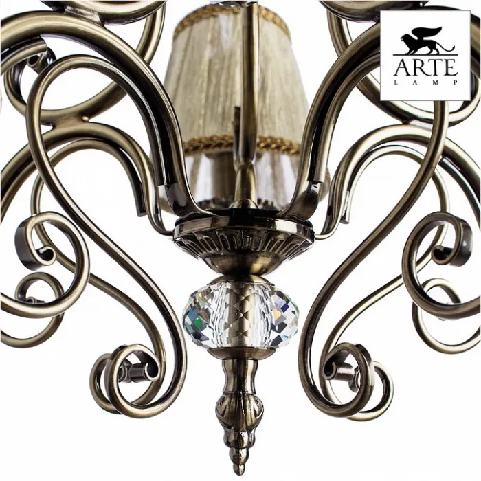 Подвесная люстра Arte Lamp Charm A2083LM-5AB Цвет арматуры бронза Цвет плафонов кремовый от ImperiumLoft