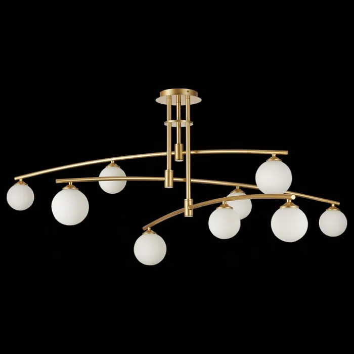 Люстра на штанге ST-Luce Sembrare SL1208.302.09 Цвет плафонов белый Цвет арматуры золото от ImperiumLoft