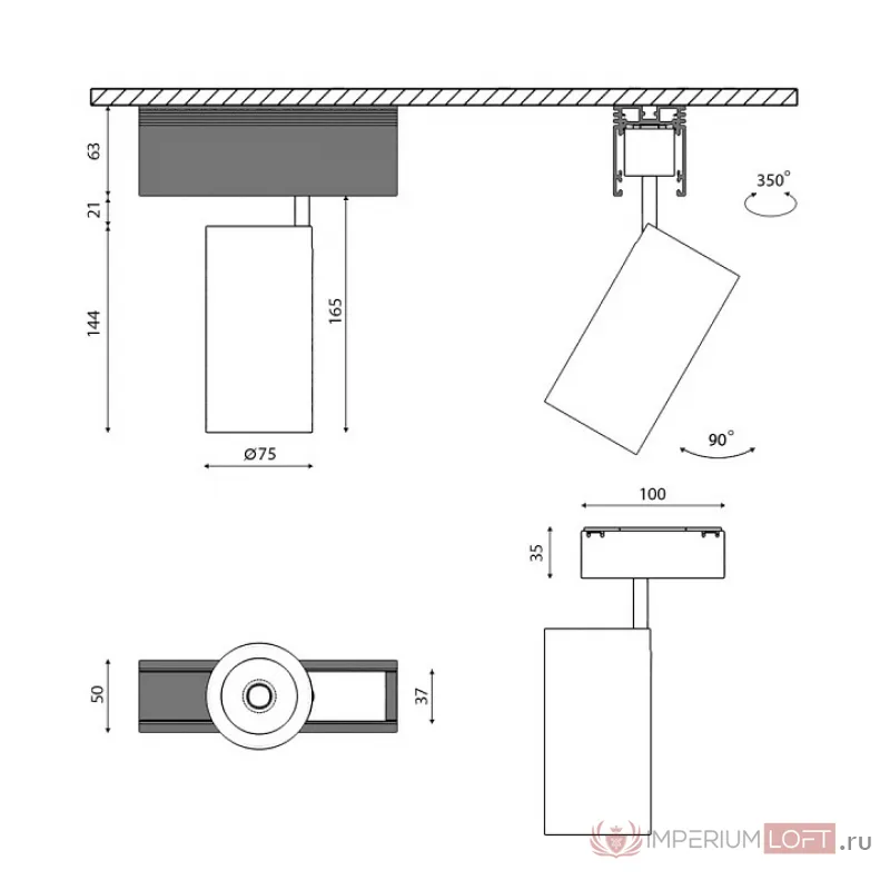 Светильник на штанге DesignLed SY SY-601202-BL-20-36-NW от ImperiumLoft