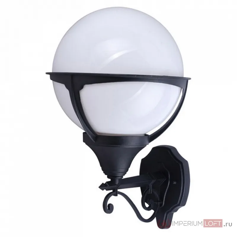 Светильник на штанге Arte Lamp Monaco A1491AL-1BK Цвет арматуры черный Цвет плафонов белый от ImperiumLoft