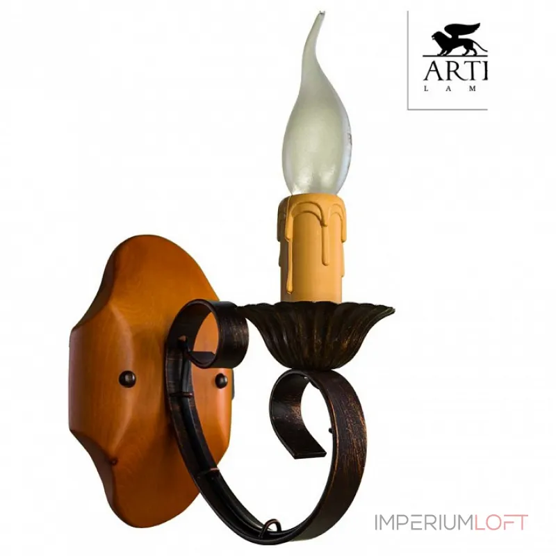 Бра Arte Lamp Taverna A9520AP-1BR Цвет арматуры коричневый Цвет плафонов прозрачный