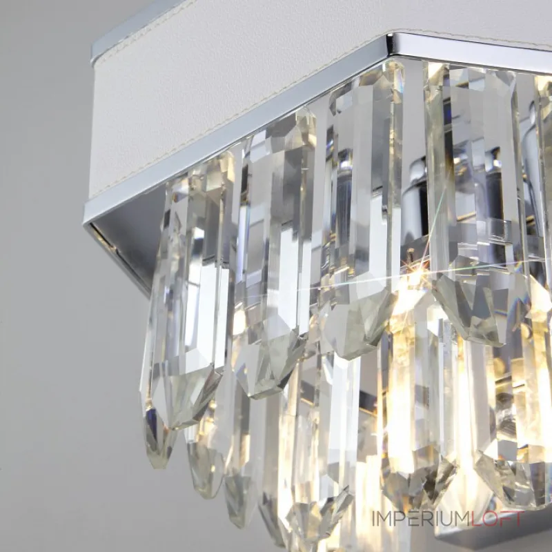 Накладной светильник Bogate's Pelle 329/2 Strotskis Цвет арматуры хром Цвет плафонов белый Накладной светильник Bogate's Pelle 329/2 Strotskis Цвет арматуры хром Цвет плафонов белый