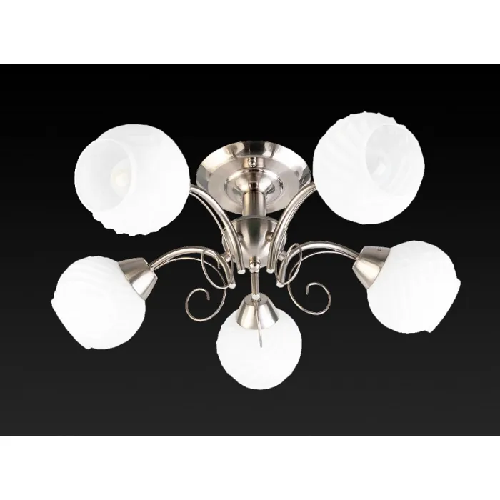 Люстра на штанге TopLight Dana TL3560X-05SN Цвет арматуры никель Цвет плафонов белый от ImperiumLoft