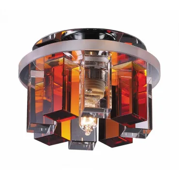 Встраиваемый светильник Novotech Caramel 3 369353 Цвет арматуры хром Цвет плафонов янтарный