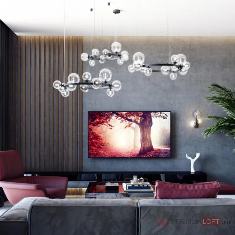 Подвесная люстра Odeon Light Tovi 4818/11 Цвет плафонов прозрачный Цвет арматуры черный от ImperiumLoft