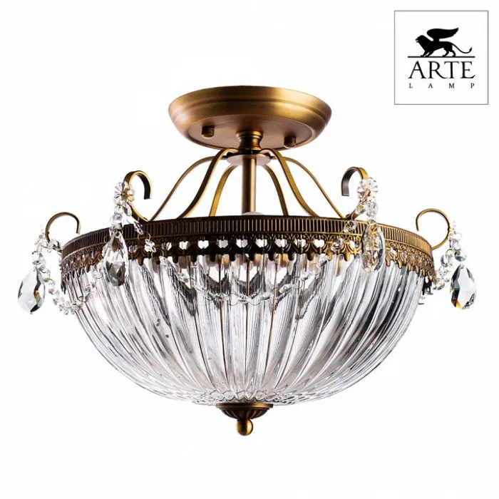 Светильник на штанге Arte Lamp Schelenberg A4410PL-3SR Цвет арматуры латунь Цвет плафонов прозрачный от ImperiumLoft