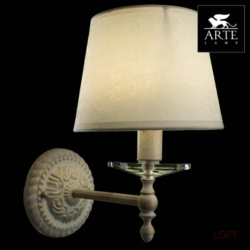 Бра Arte Lamp Granny A9566AP-1WG Цвет арматуры золото Цвет плафонов белый