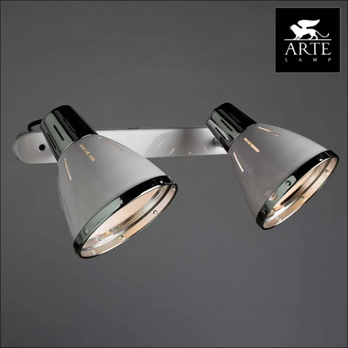 Спот Arte Lamp Marted A2215AP-2WH Цвет арматуры хром Цвет плафонов белый от ImperiumLoft