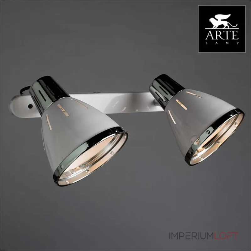 Спот Arte Lamp Marted A2215AP-2WH Цвет арматуры хром Цвет плафонов белый