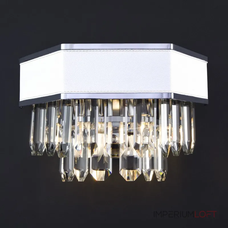 Накладной светильник Bogate's Pelle 329/2 Strotskis Цвет арматуры хром Цвет плафонов белый Накладной светильник Bogate's Pelle 329/2 Strotskis Цвет арматуры хром Цвет плафонов белый