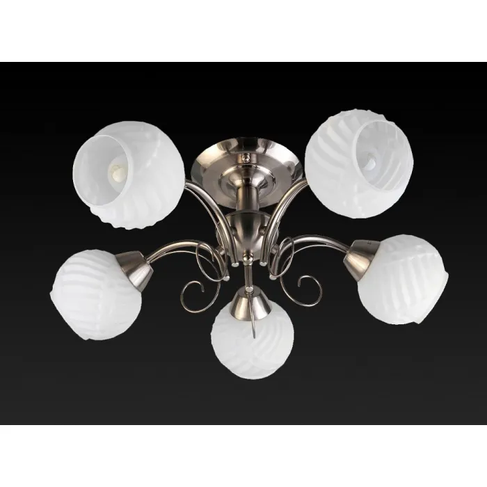 Люстра на штанге TopLight Dana TL3560X-05SN Цвет арматуры никель Цвет плафонов белый от ImperiumLoft