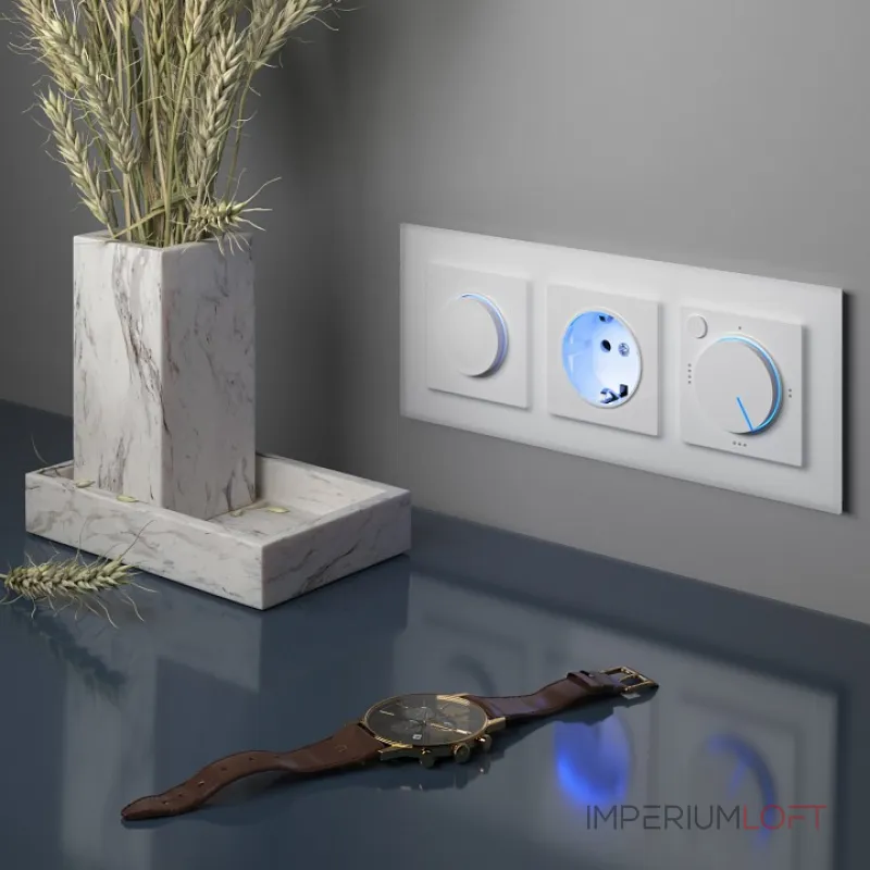 Терморегулятор электромеханический для теплого пола Werkel белый W1151101 от ImperiumLoft