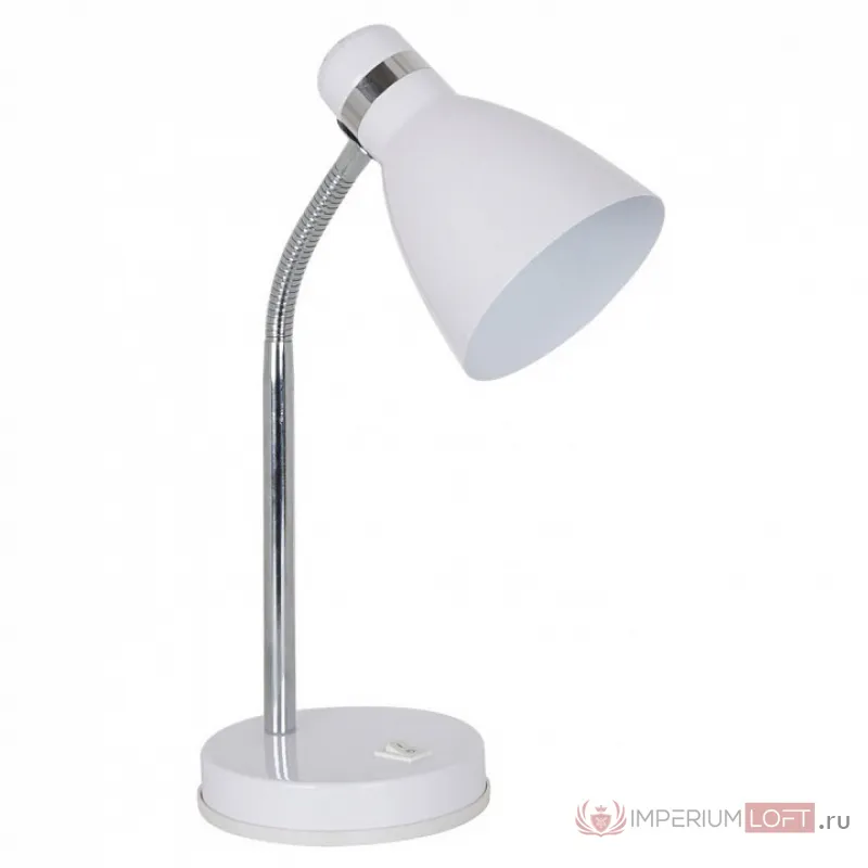 Настольная лампа офисная Arte Lamp Mercoled A5049LT-1WH Цвет арматуры хром Цвет плафонов белый от ImperiumLoft