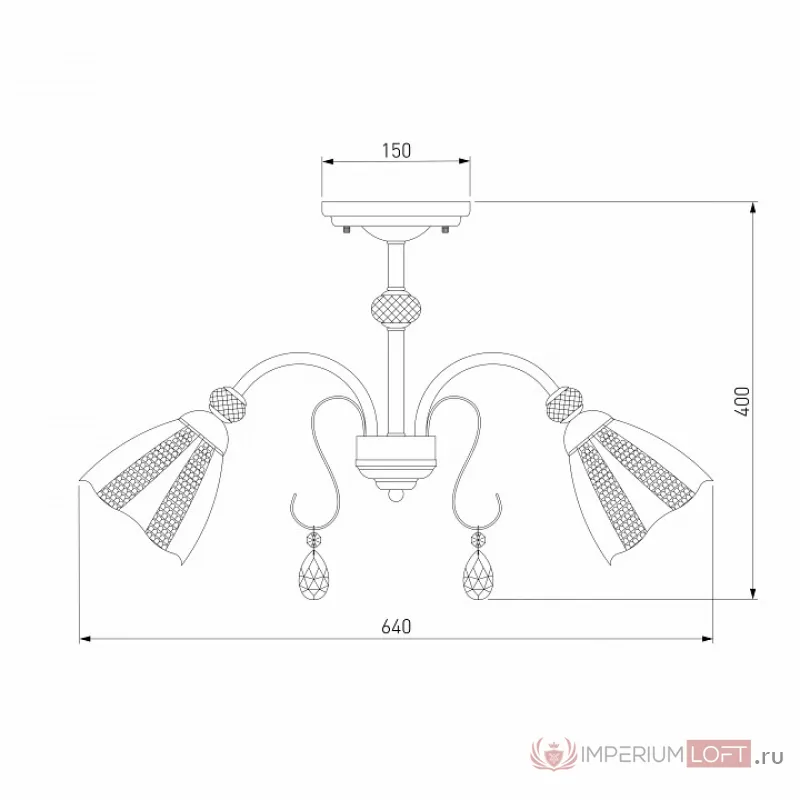 Люстра на штанге Eurosvet Floranse 30155/5 античная бронза от ImperiumLoft