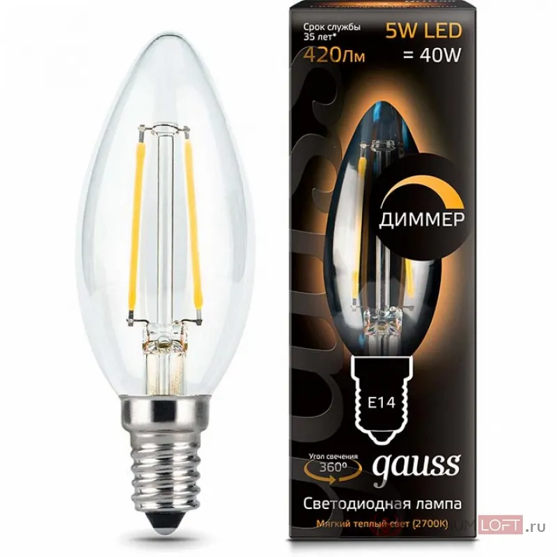 Лампа светодиодная Gauss 1038 E14 5Вт 2700K 103801105-D от ImperiumLoft
