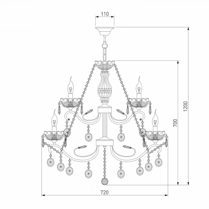 Потолочная люстра Eurosvet Teodore 10103/12 хром/дымчатый хрусталь Strotskis от ImperiumLoft