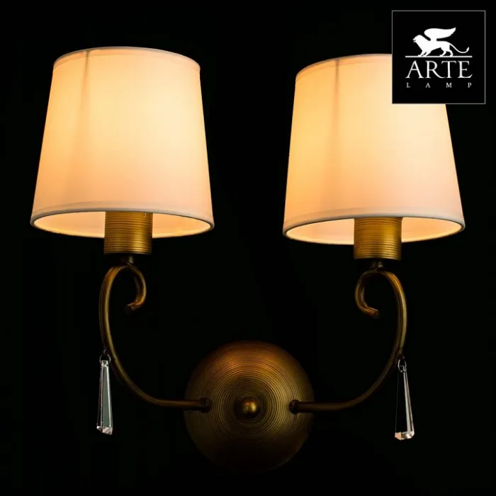 Бра Arte Lamp Carolina A9239AP-2BR Цвет арматуры коричневый Цвет плафонов белый от ImperiumLoft
