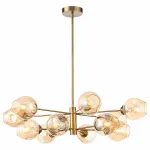 Люстра на штанге ST-Luce Fovia SL1500.203.12 Цвет арматуры золото Цвет плафонов янтарный от ImperiumLoft