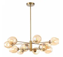 Люстра на штанге ST-Luce Fovia SL1500.203.12 Цвет арматуры золото Цвет плафонов янтарный