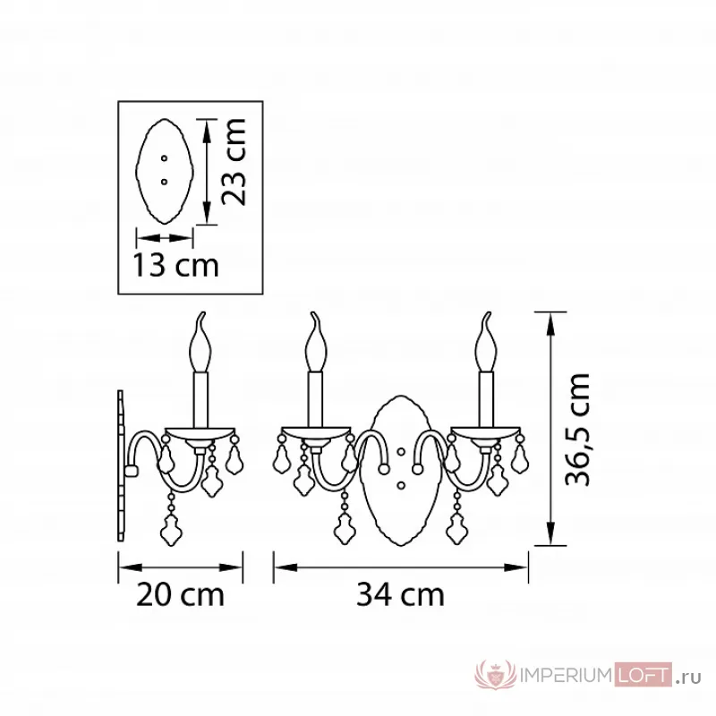 Бра Lightstar Classic 700624 Цвет арматуры хром Цвет плафонов прозрачный от ImperiumLoft