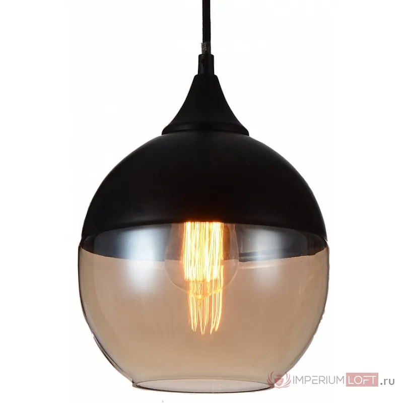Подвесной светильник Favourite Kuppe 1593-1P Цвет арматуры черный Цвет плафонов янтарный от ImperiumLoft