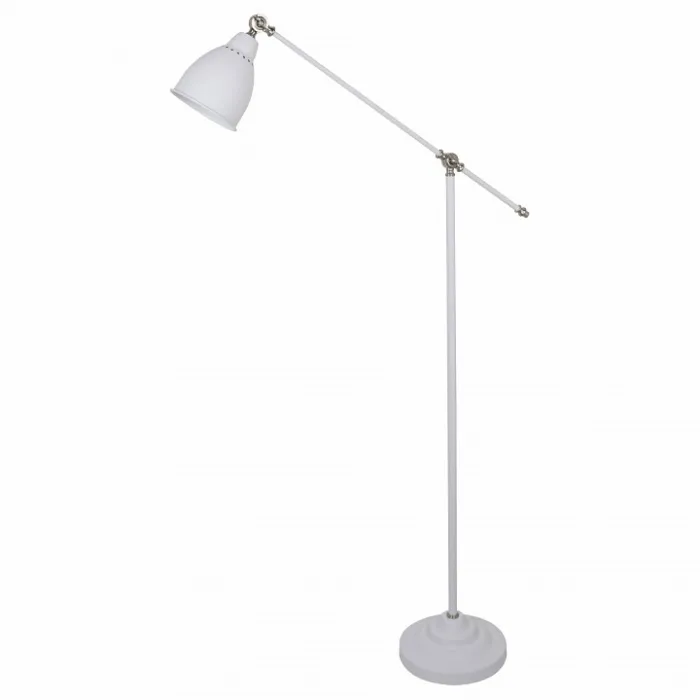 Торшер Arte Lamp Braccio A2054PN-1WH Цвет арматуры белый Цвет плафонов белый от ImperiumLoft