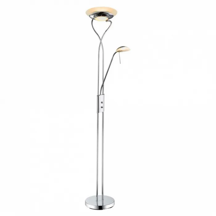 Торшер с подсветкой Arte Lamp Duetto A4399PN-2CC Цвет арматуры хром Цвет плафонов белый от ImperiumLoft