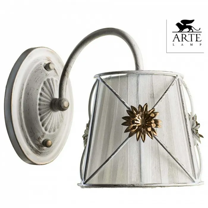 Бра Arte Lamp Fortuna A5495AP-1WG Цвет арматуры золото Цвет плафонов белый от ImperiumLoft